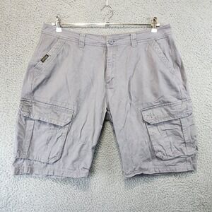 DGRUIZHE Mens Cargo Shorts Size 36 Gray Casual Outdoor Summer Cotton